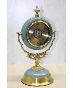 Metal Dekoratif Masa Üstü Saat – Şık Retro Ofis ve Ev Aksesuarı, Hediyelik Masa Dekoru (39×23 cm)