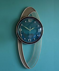 Ofis ve Yeni Ev Hediyesi Metal Duvar Saati – Lüks Dekoratif Büyük Boy Tasarım (69×30 cm)