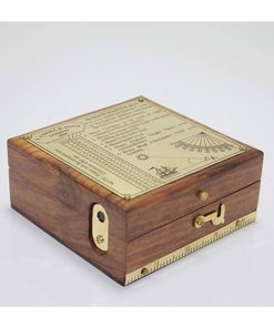 Ahşap Kutulu Pirinç Pusula – Dekoratif ve Kullanıma Uygun Retro Pusula - Görsel 2