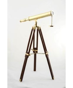 Pirinç Ayaklı Teleskop – 155×95 cm Dekoratif Büyük Boy Gökyüzü Modeli
