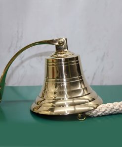 Pirinç Duvara Asılabilir Çan – Dekoratif Marin ve Vintage Tasarım, 16x15 cm