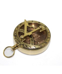 Pirinç Güneş Saati ve Pusula – 6×2 cm Mini Retro Dekor ve Koleksiyon Ürünü