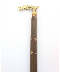 Pirinç ve Ahşap Gövdeli Kullanılabilir Baston – Dayanıklı Klasik Model (93 cm)