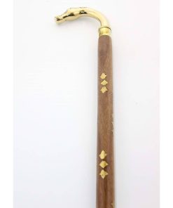Pirinç ve Ahşap Karışımı At Büstü Baston – Kullanılabilir ve Koleksiyonluk Şık Model (93 cm)