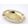 Sedef İşlemeli Pirinç Küllük – Gold Renk Şık Masa Üstü Küllük (14 cm)